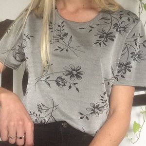 vintage metallic floral shirt